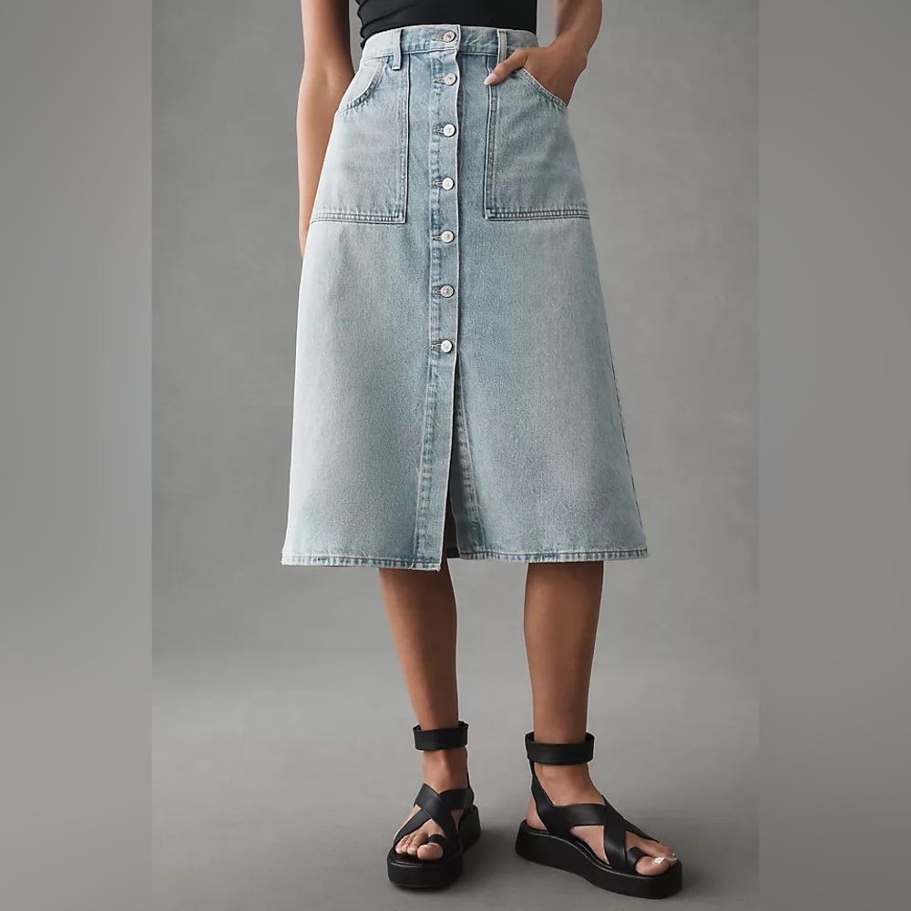 Citizens of Humanity Light Blue Denim Button-Front Women's Skirt